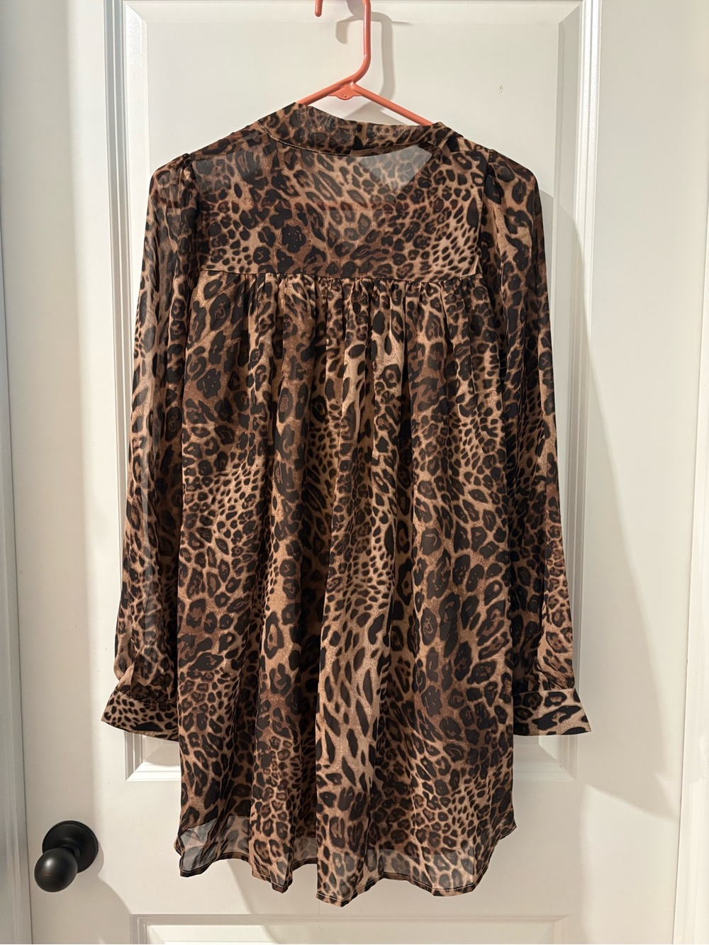 Cider Leopard Print Long-Sleeve Brown and Black dress